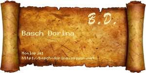 Basch Dorina névjegykártya